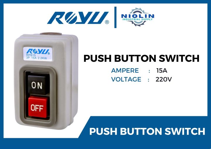 ROYU Power Push Button Switch 15 Ampere