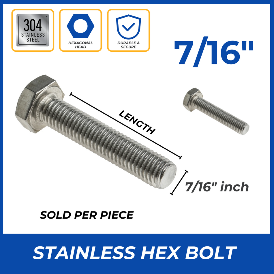 STAINLESS BOLT INCH (7/16)
