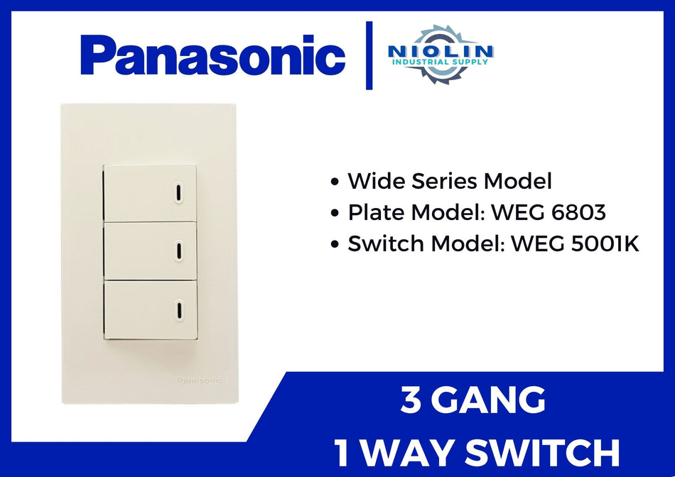 PANASONIC Wide Series 3 Gang - 1 Way Switch