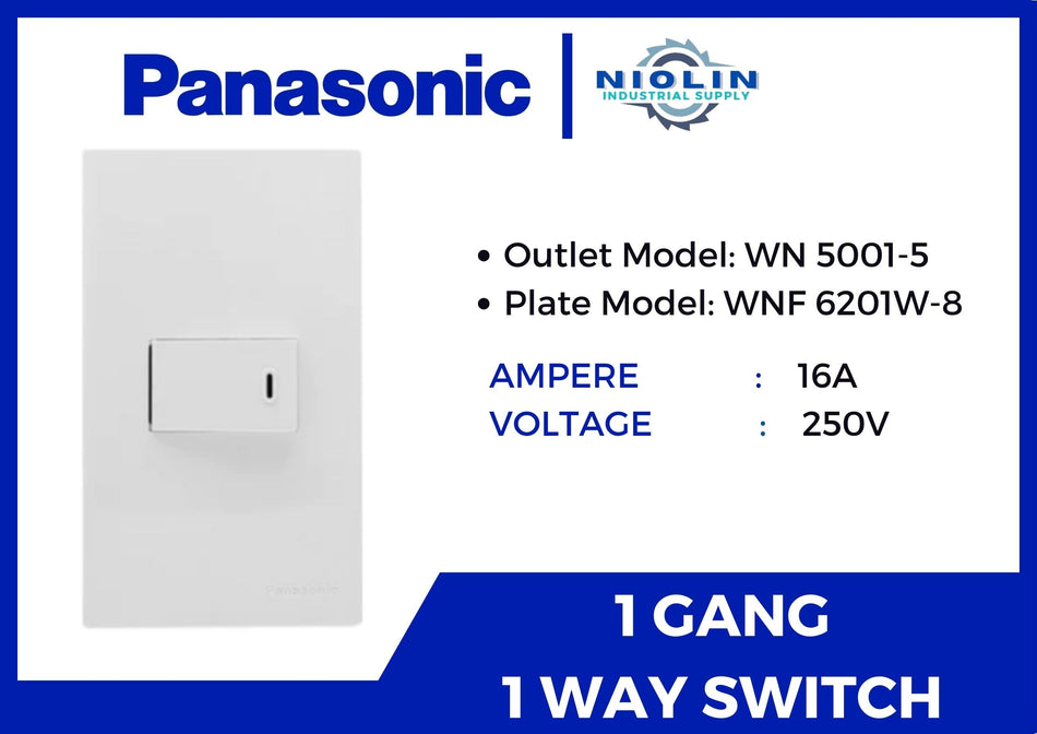 PANASONIC 1 Gang 1 Way Switch with Plate ( WN series )