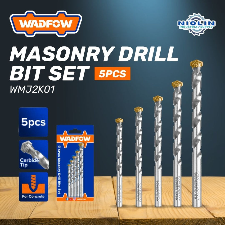 WADFOW 5PCS MASONRY DRILL BIT SET 4,5,6,8,10mm