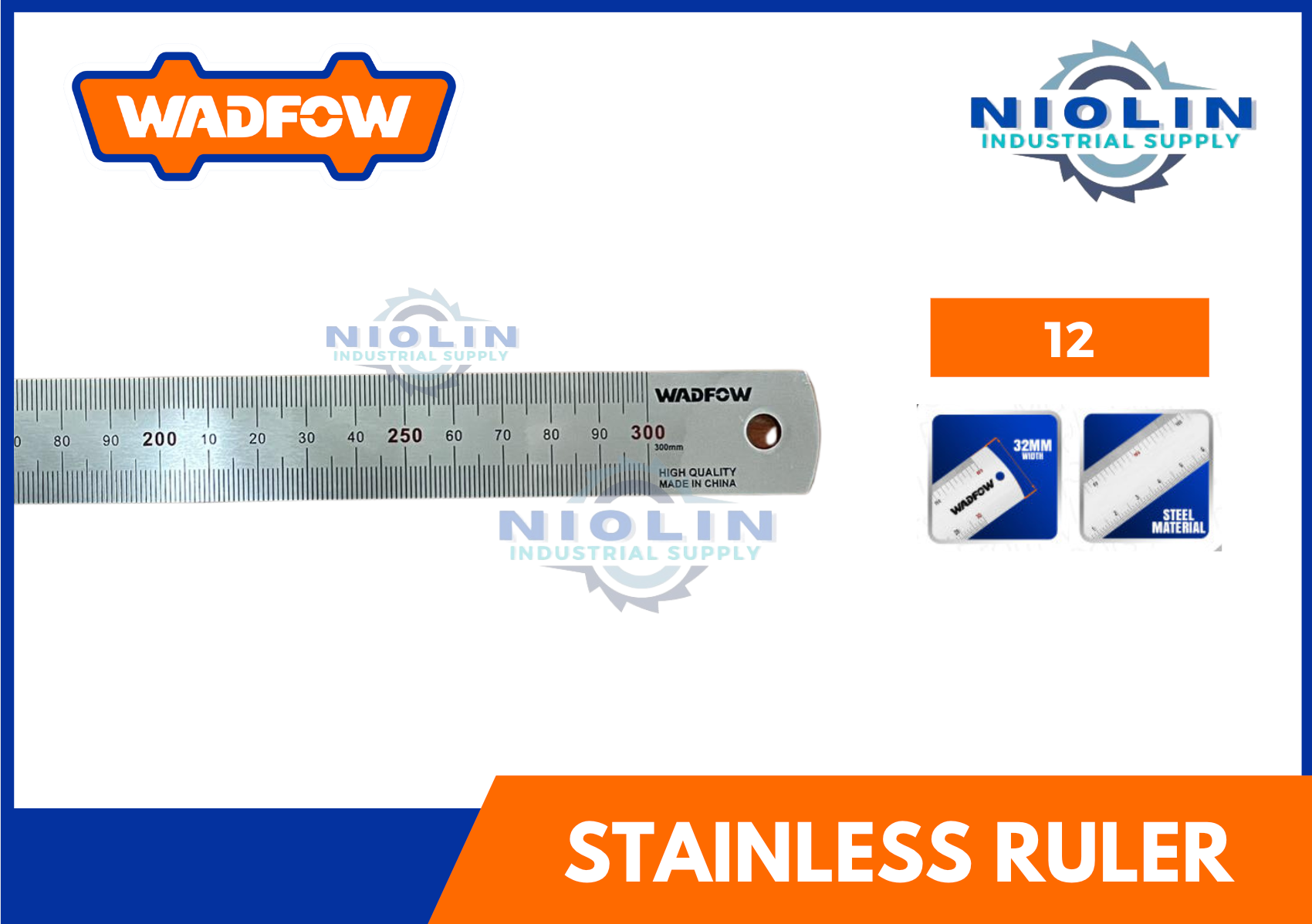 WADFOW Stainless Steel Ruler (12 inches) – Niolin Industrial Supply