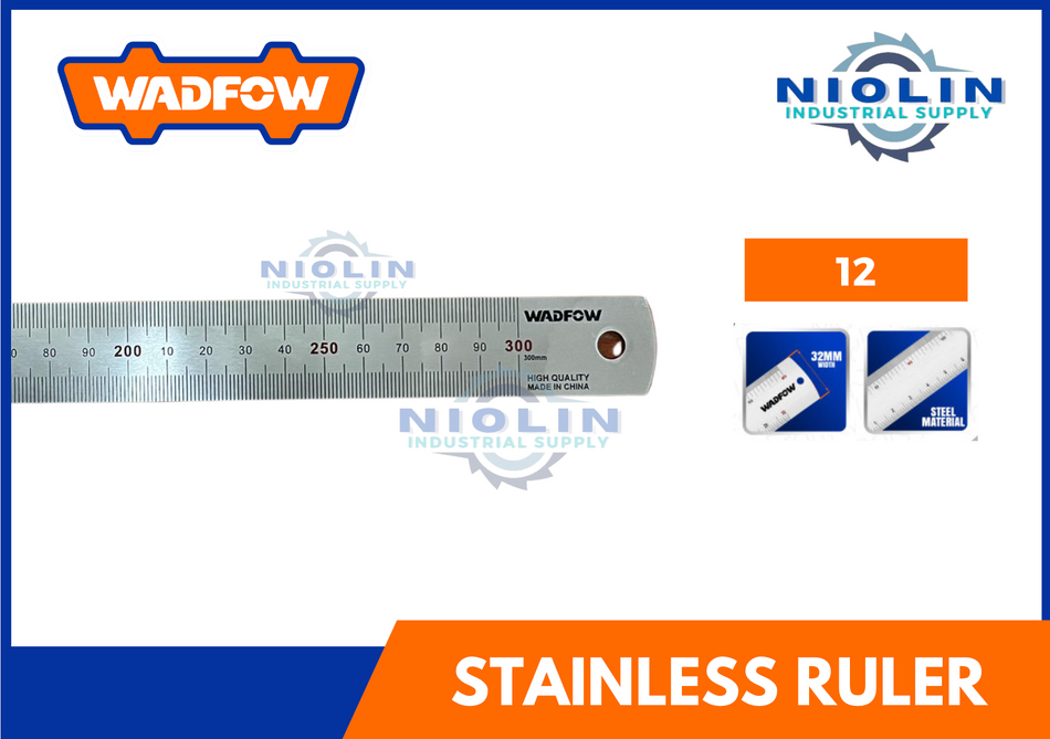 WADFOW Stainless Steel Ruler (12 inches)