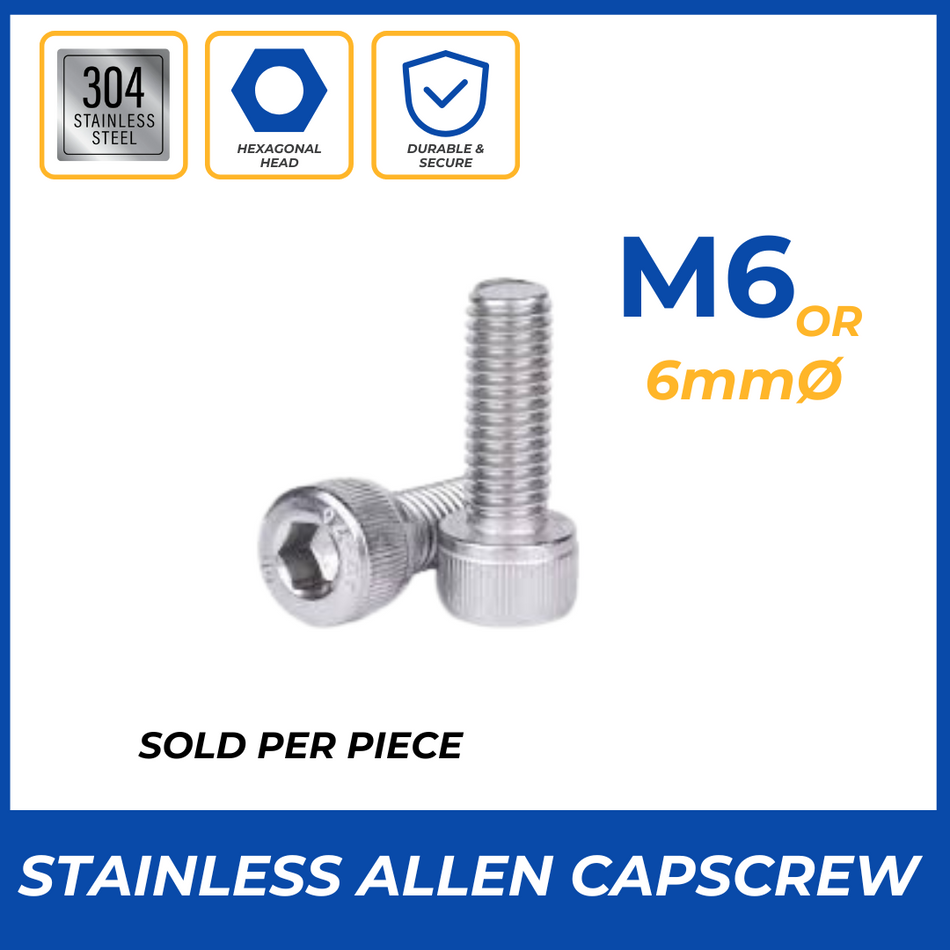 6MM STAINLESS ALLEN CAPSCREW