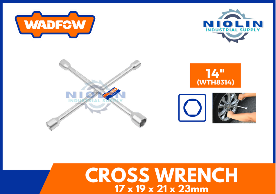 WADFOW Heavy Duty Cross Wrench 17mm x 19mm x 21mm x 23mm