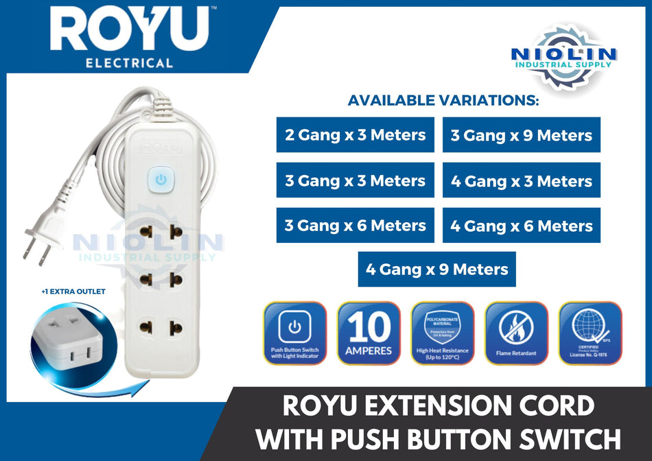 ROYU Extension with Push Button Switch