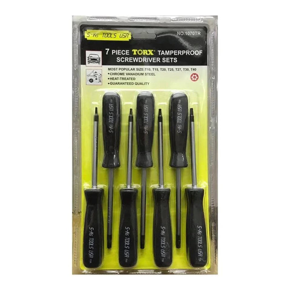 S-Ks 1070TR 7pc Torx Tamperproof Screwdriver Set