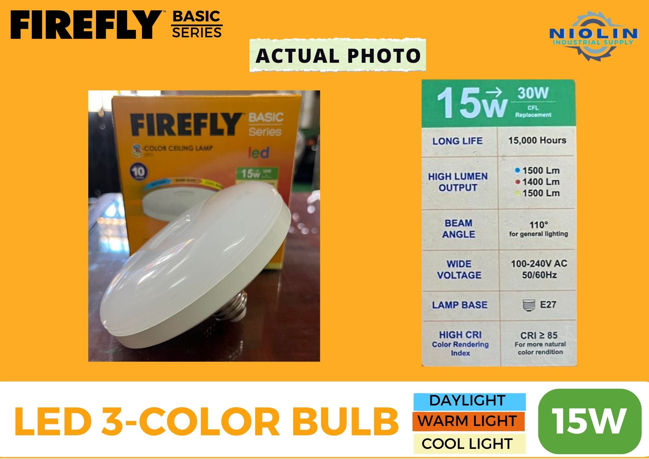 FIREFLY Tri - Color UFO LED Bulb – Niolin Industrial Supply