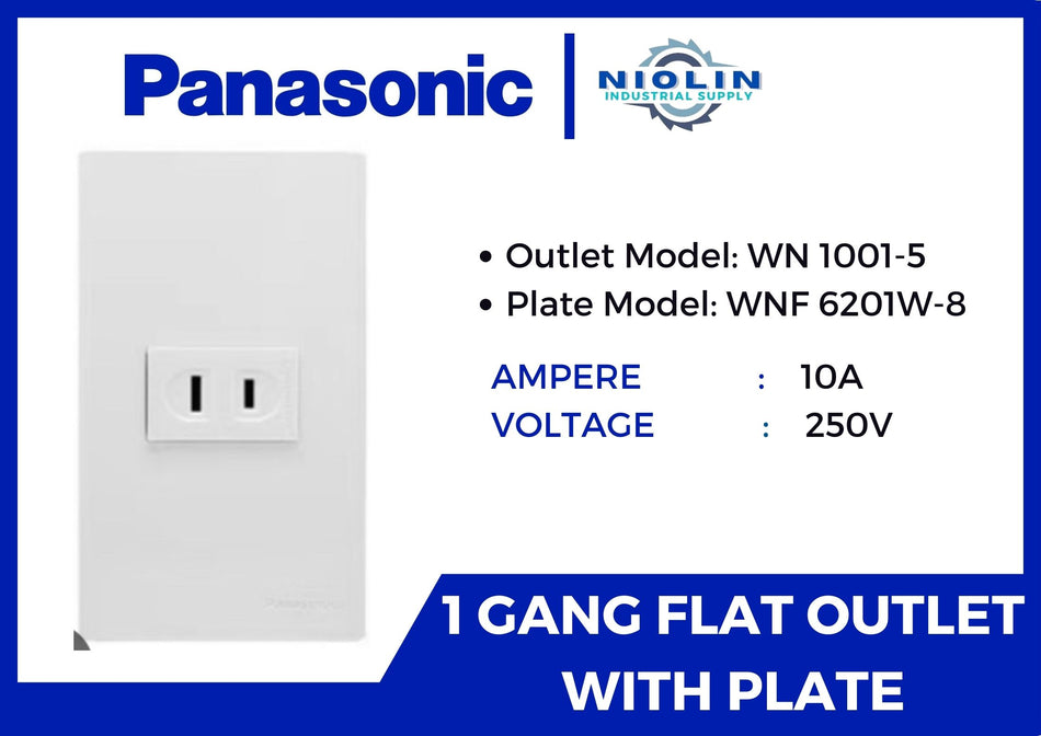 PANASONIC 1 Gang Flat Outlet with Plate ( WN series )