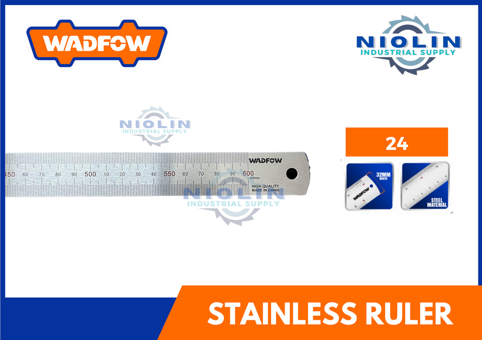 WADFOW Stainless Steel Ruler (24 inches)