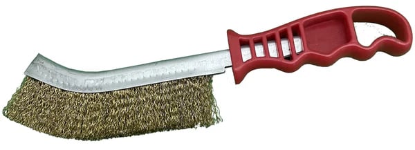 SHOWA Steel Brush w/handle 265mm (brass coated red)