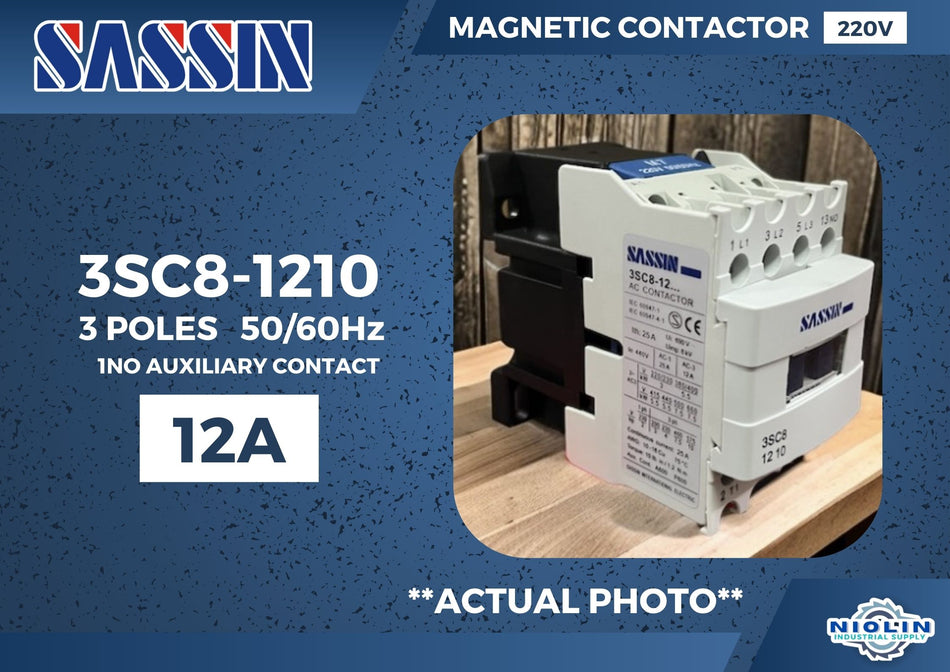 SASSIN MAGNETIC CONTACTOR 220V 12A