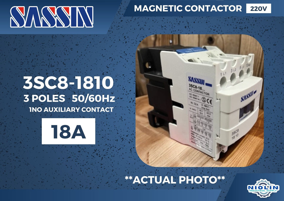 SASSIN MAGNETIC CONTACTOR 220V 18A