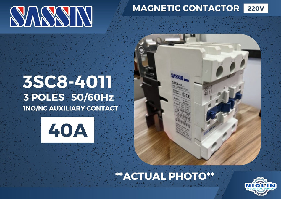 SASSIN MAGNETIC CONTACTOR 220V 40A