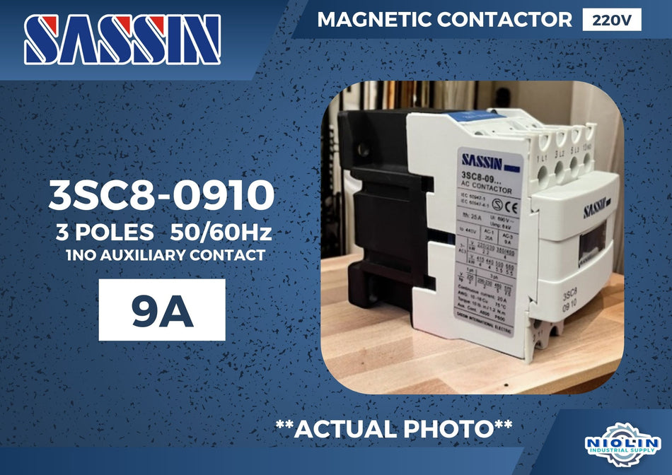 SASSIN MAGNETIC CONTACTOR 220V 9A