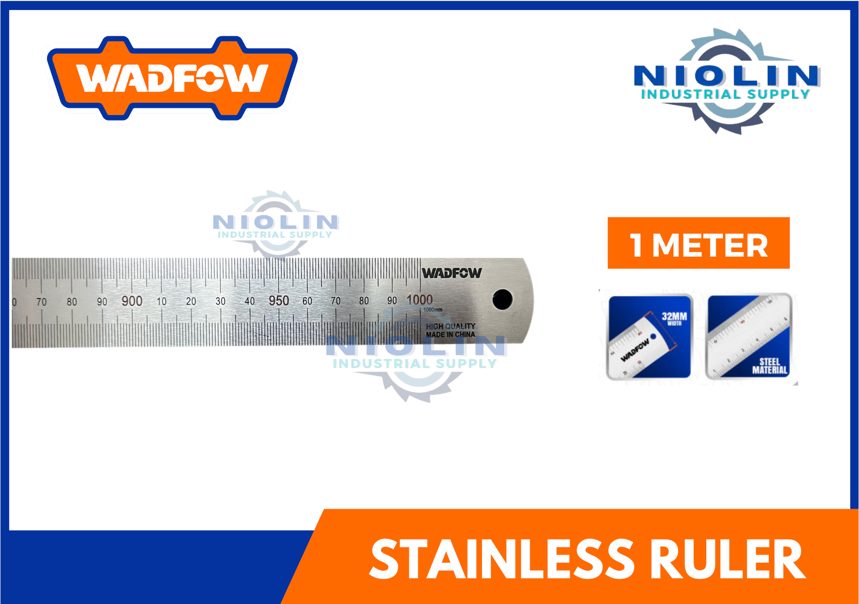 WADFOW Stainless Steel Ruler (1 meter) – Niolin Industrial Supply