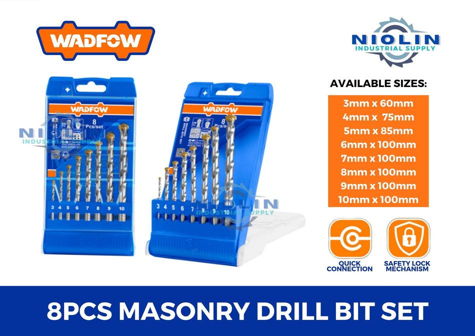 WADFOW 8 PC MASONRY DRILL BITS SET