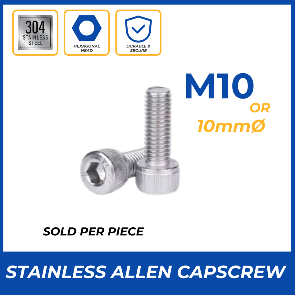 10MM STAINLESS ALLEN CAPSCREW