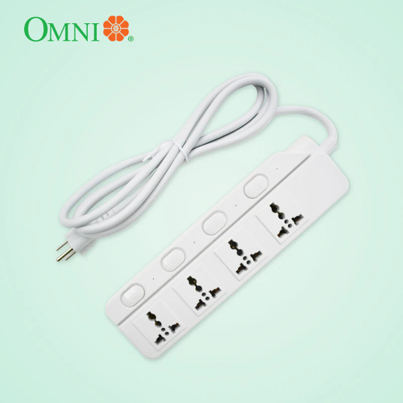 OMNI Extension Cord Set with Individual Switch 4-Gang 10A