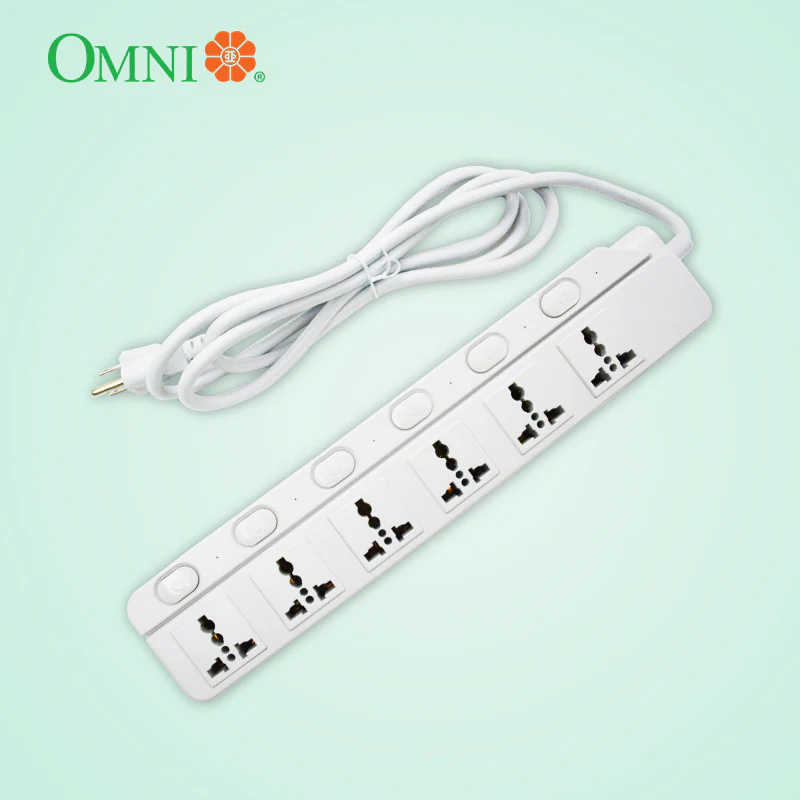 OMNI Extension Cord Set with Individual Switch 6-Gang 10A