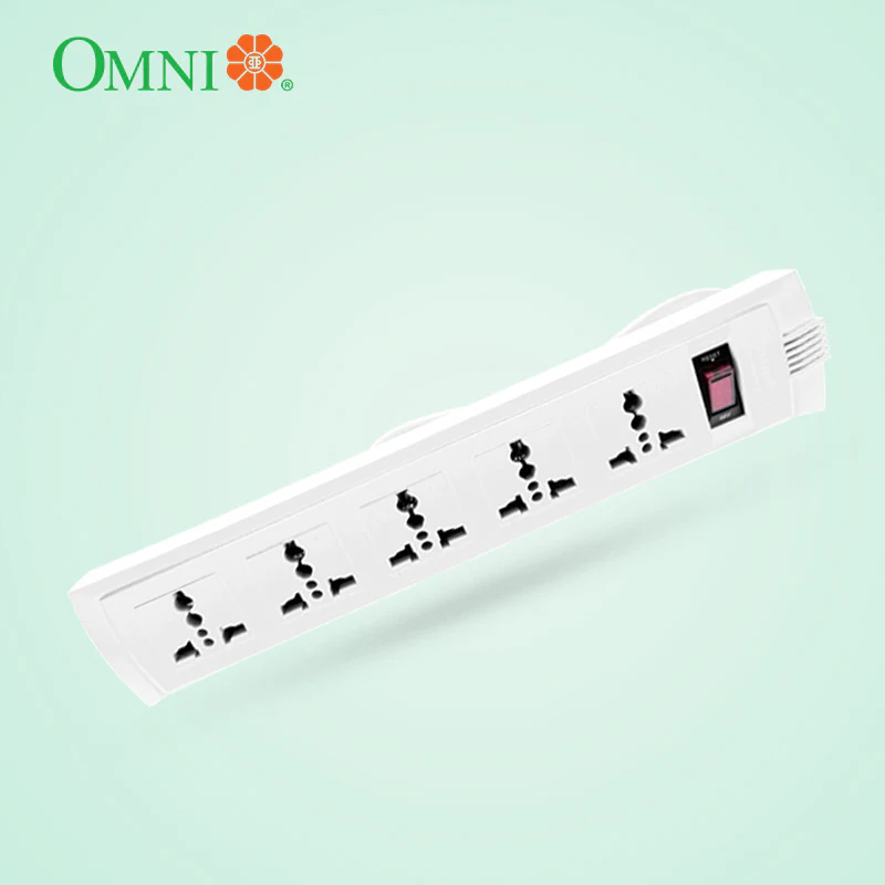 OMNI Universal Outlet Extension Cord 5-Gang with Switch 10A
