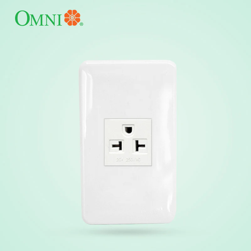 OMNI Aircon Tandem Outlet in Classic w/ Plate 20A 250V