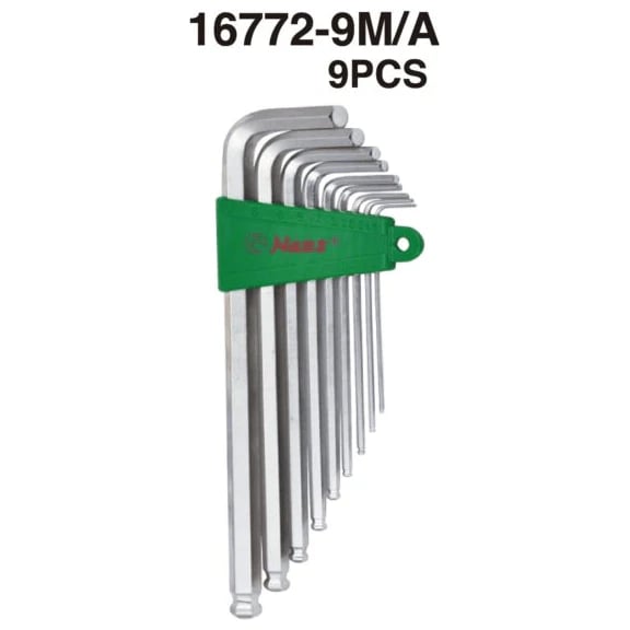 HANS 16772 Hex Key / Allen Wrench Set Ball End Tip (Longer Arm)