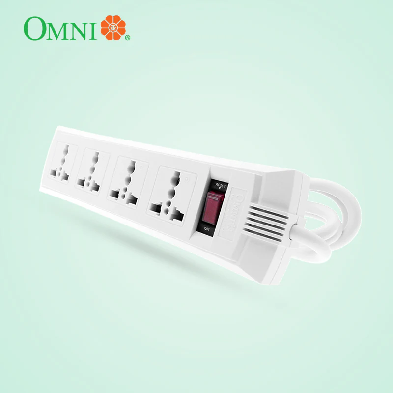 OMNI Universal Outlet Extension Cord 4-Gang with Switch 10A