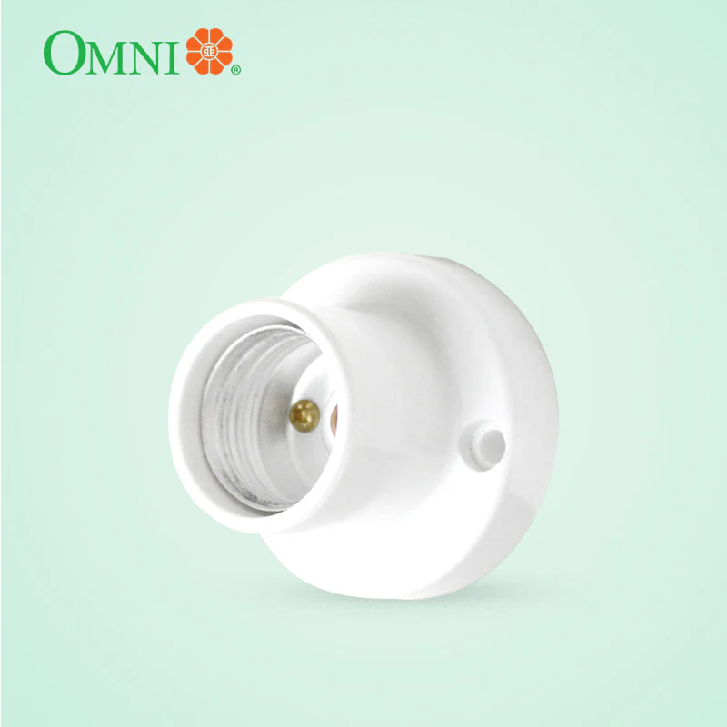 OMNI E27 Ceiling Receptacle 2 1/4" Diameter with Screw 4A 250V (White)
