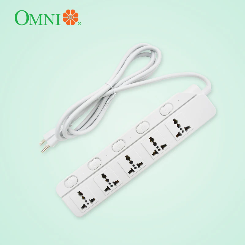 OMNI Extension Cord Set with Individual Switch 5-Gang 10A