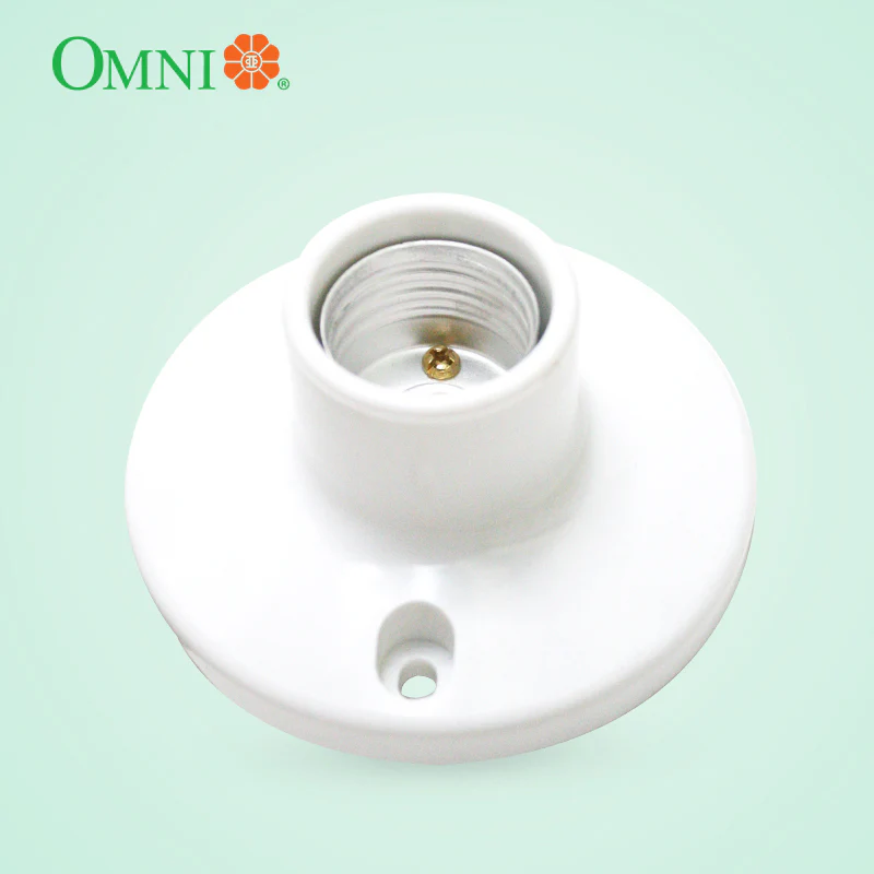 OMNI E27 Ceiling Receptacle 3 1/2" Diameter with Screw 6A 250V (White)