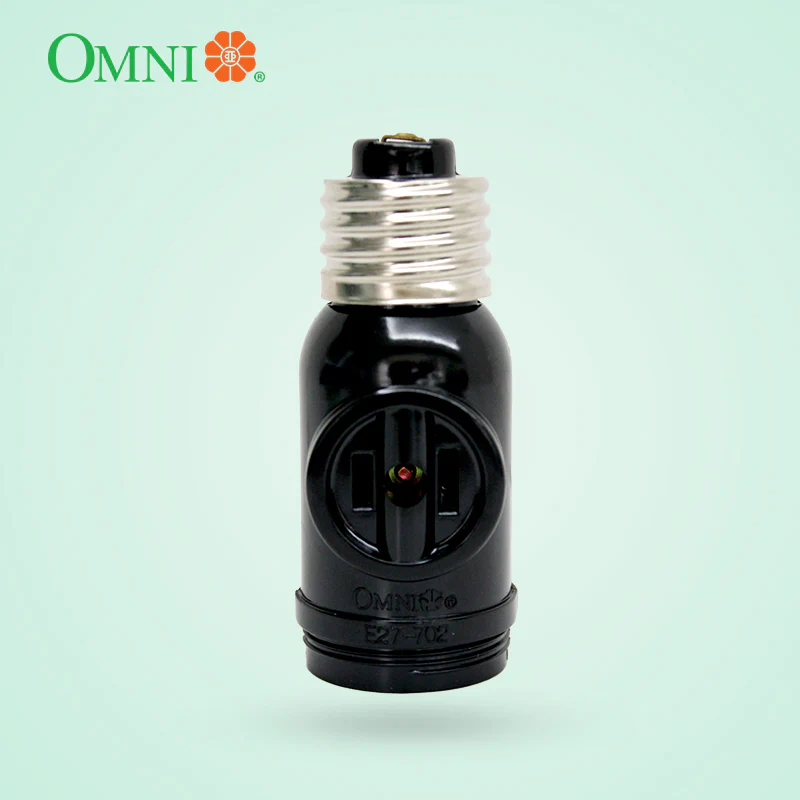 OMNI Keyless Current Tap Socket with 2-Flat Pin Outlets 3A 250V