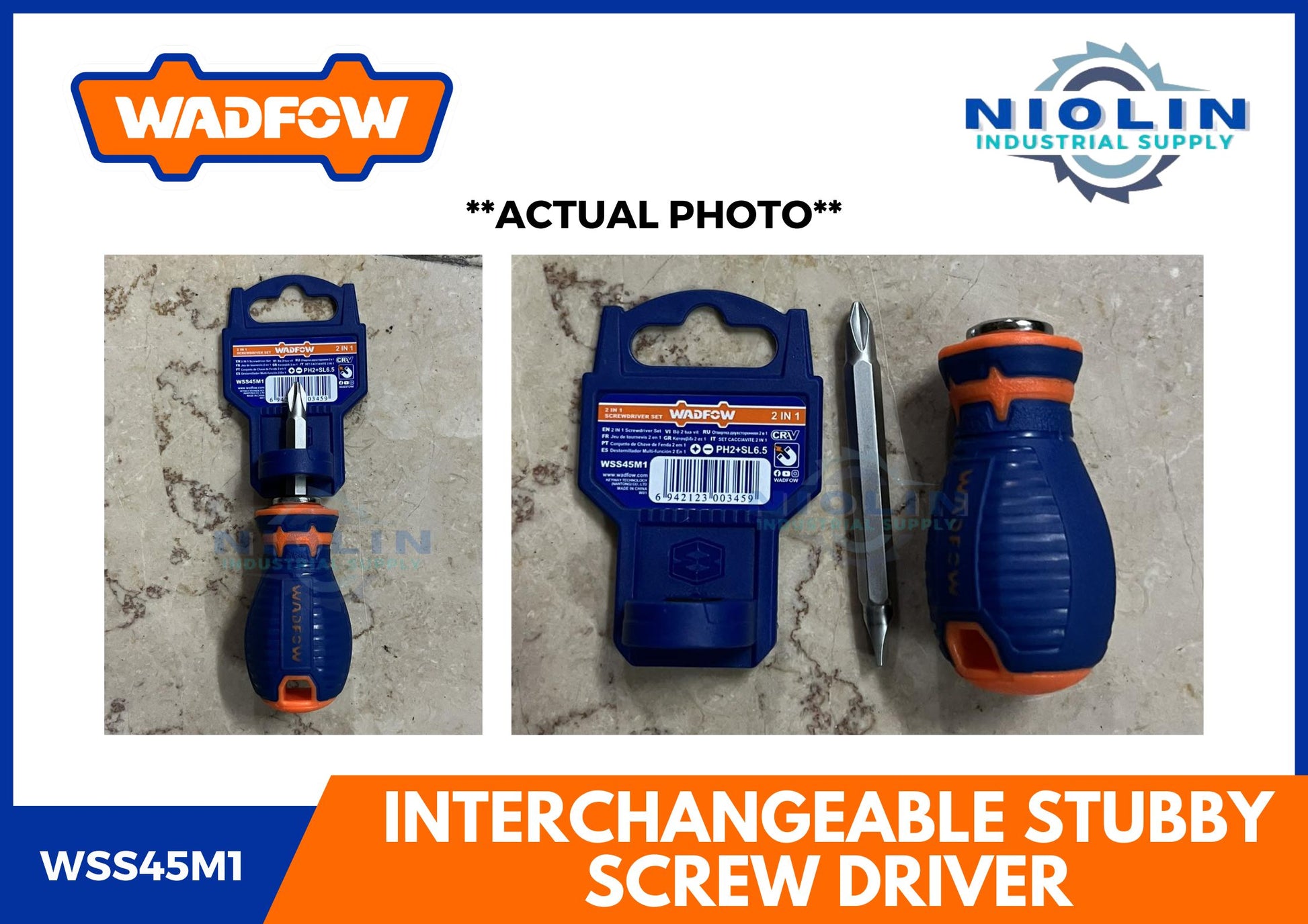 WADFOW Interchangeable Stubby Screw Driver – Niolin Industrial Supply