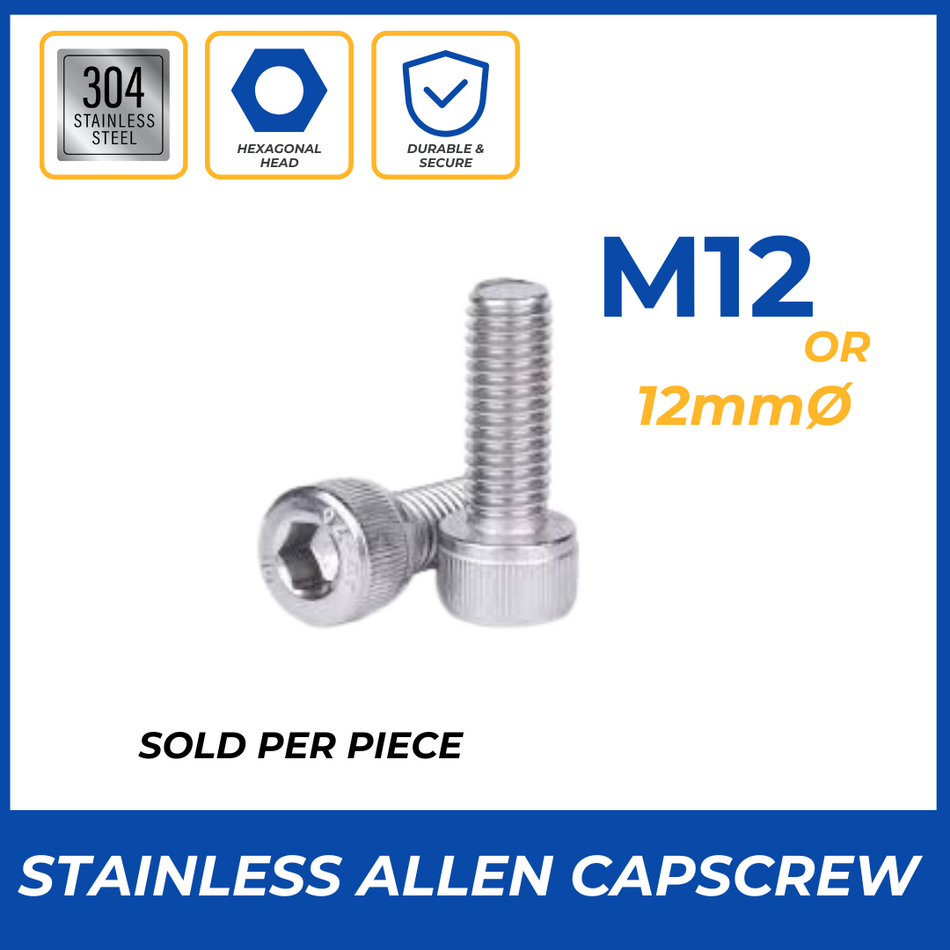 12MM STAINLESS ALLEN CAPSCREW