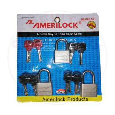 AMERILOCK PEARL SATIN FINISH BRASS PADLOCK with MASTER KEY