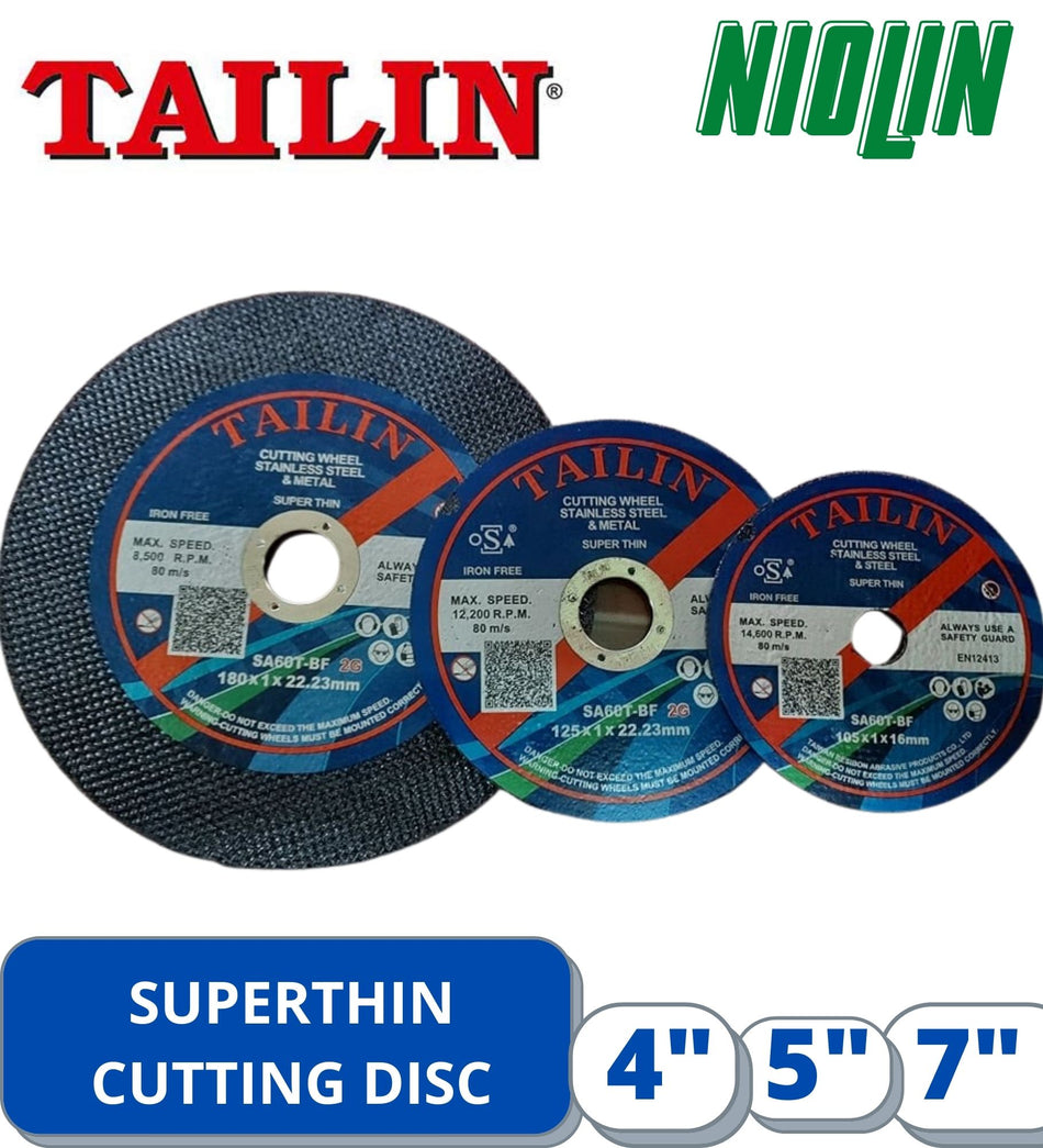 Original TAILIN Superthin Cutting Disc for Stainless Steel / Steel ( 4", 5", 7")