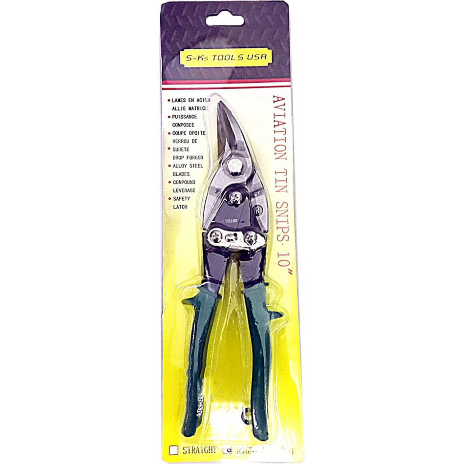 S-Ks HB-1223 Aviation Snip 10" (Right Cut-Green)