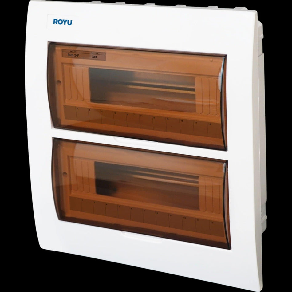 ROYU THERMOPLASTIC FLUSH MOUNT DISTRIBUTION BOX 12 Breakers
