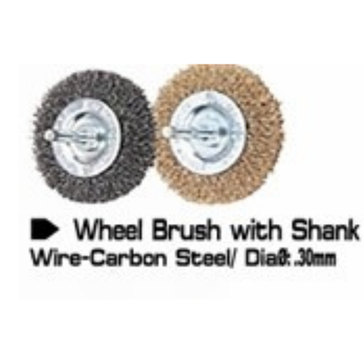 JOHNSON WHEEL BRUSH W/ SHANK WIRE -CARBON STEEL