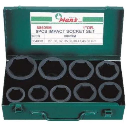 Hans 88609 1" Drive Impact Socket Wrench Set