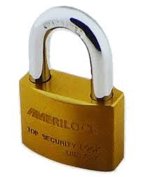 AMERILOCK AL 2001 SOLID SATIN STAINLESS BRASS PADLOCK