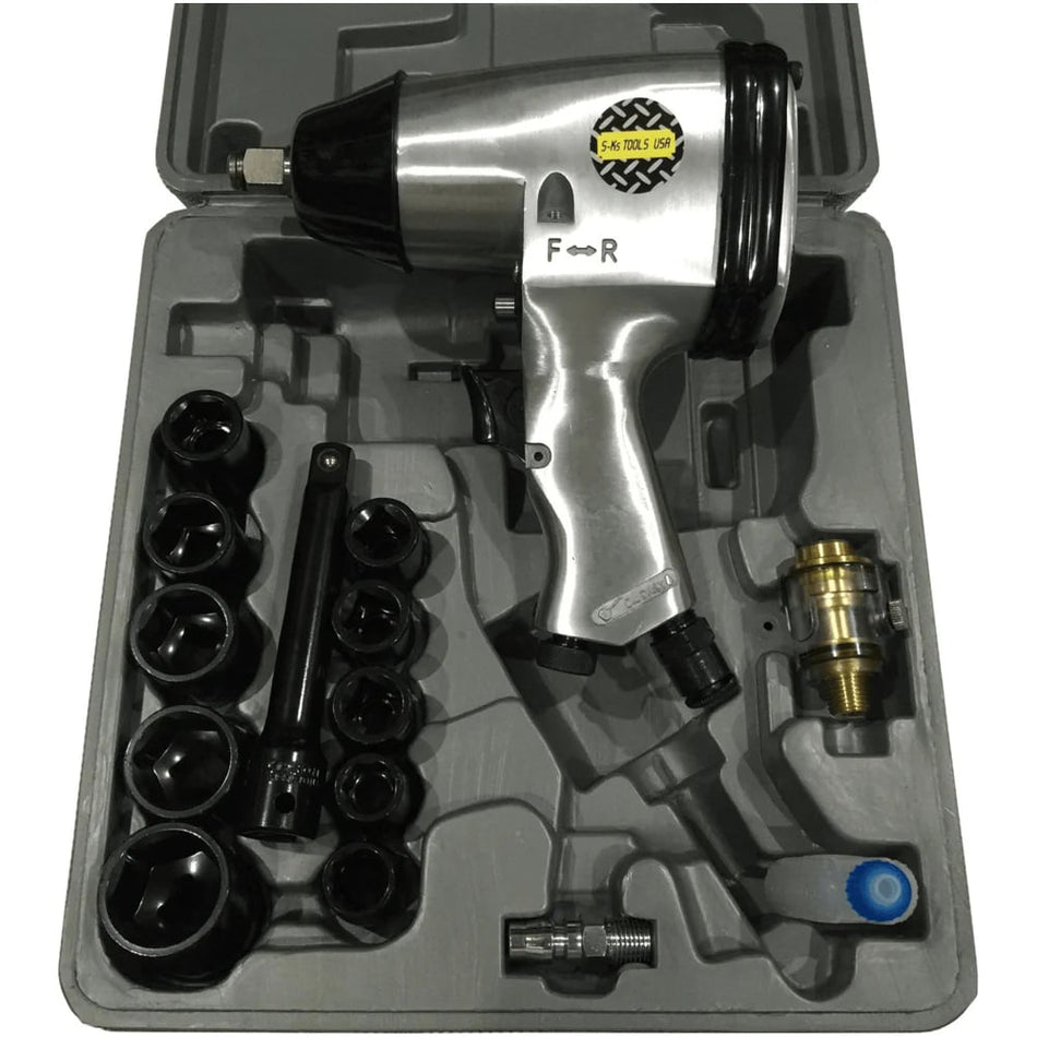 S-Ks Tools 4300KIT Pneumatic Impact Wrench Kit 1/2" Drive
