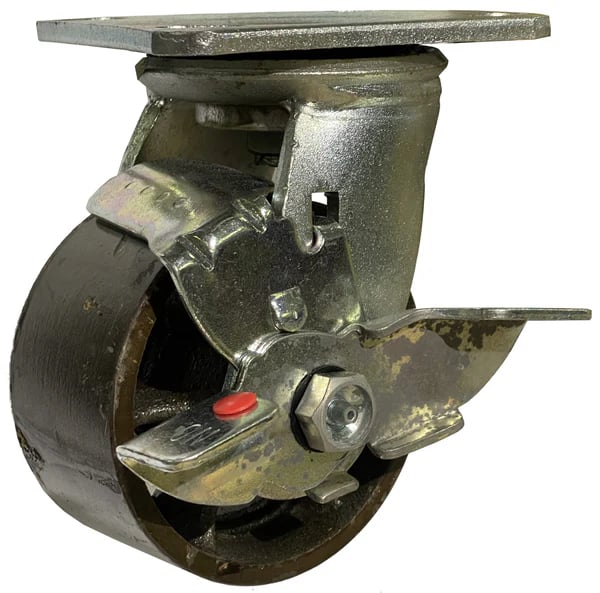 GLOBE Cast Iron Caster  SWIVEL W/ BRAKE