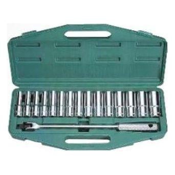 HANS 4615-2M 1/2" Drive 16pcs Deep Socket Wrench Set 12pts