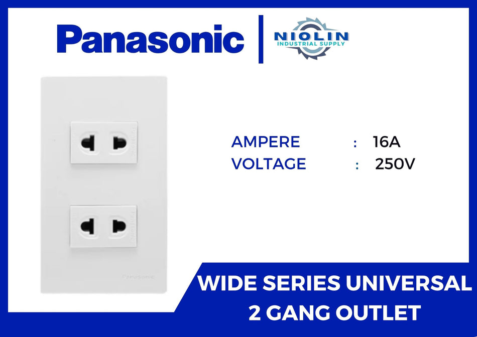 PANASONIC Wide Series Universal 2 Gang Outlet