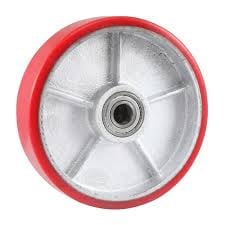 GLOBE PU + Cast Iron Caster EXTRA WHEEL (RED COLOR) 410 kg.