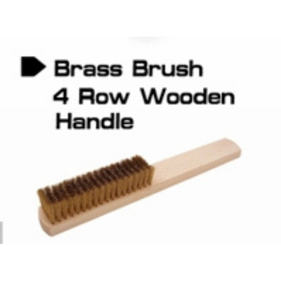 JOHNSON BRASS BRUSH 4ROW WOODEN HANDLE
