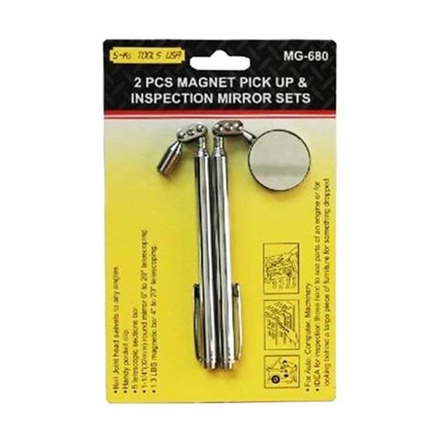 S-Ks MG-680 2pcs Magnetic Pick up &amp; Inspection Mirror