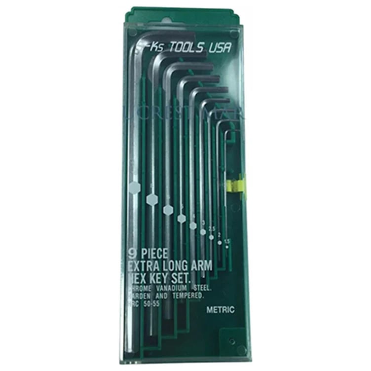 S-Ks 9pcs. Extra Long Arm Hex Allen Wrench Set (042-9V)