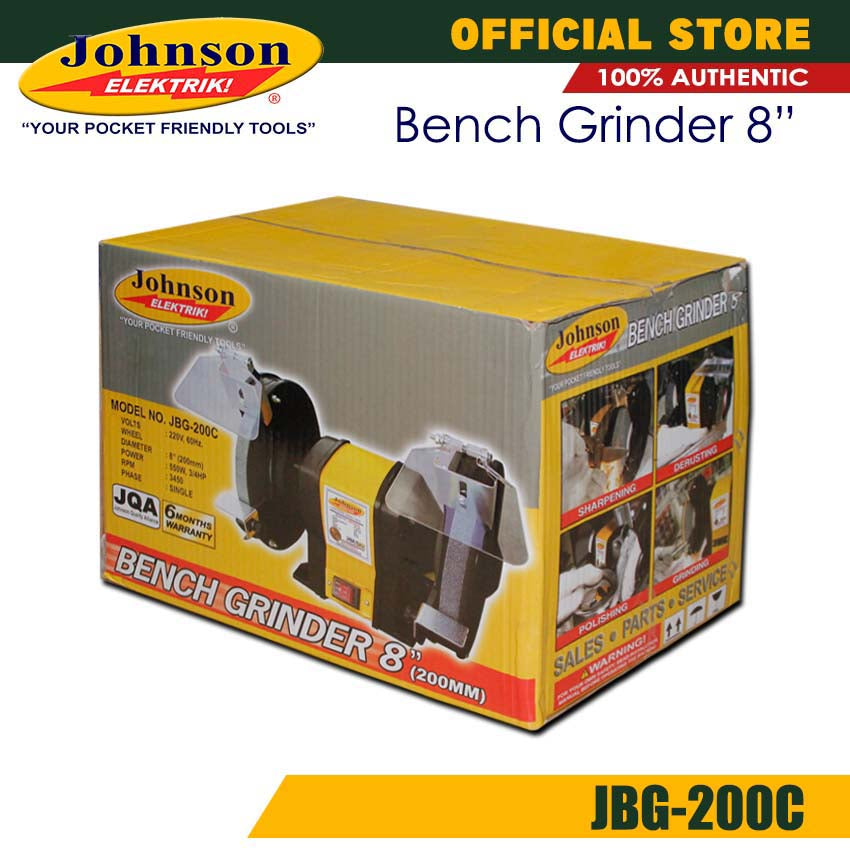 JOHNSON ELEKTRIK BENCH GRINDER JBG-200C 8"